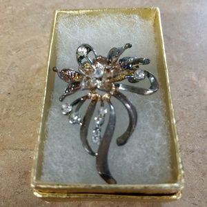Silver and gold colored Brooch